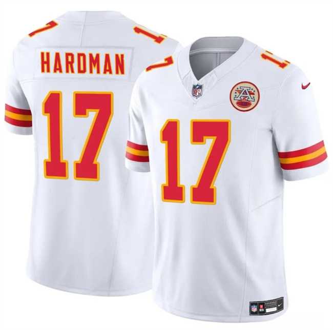 Men & Women & Youth Kansas City Chiefs #17 Mecole Hardman White 2024 F.U.S.E. Vapor Untouchable Limited Stitched Jersey